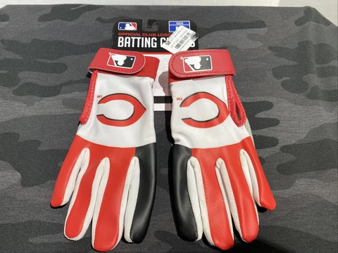 MLB Cincinnati Reds Club Logo Batting Gloves Youth M Medium Baseball Cover