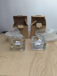 Gold Canyon Schwer Klar Kristall Quadratisch Votiv Teelicht Kerzenhalter 2 Stück - Bild 1 von 7