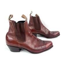 R.M. Williams Santa Fe Brown Leather Pull On Chelsea Boots Size AU 8.5 G Wide