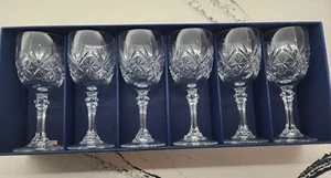 Vintage Clear Cristal D'Arques DEAUVILLE Claret Wine Set Of 6 France - Picture 1 of 7