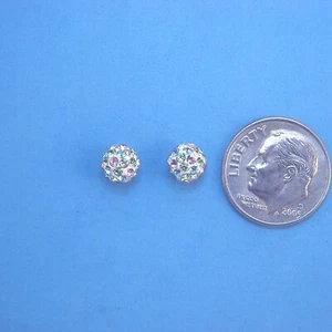 Pendientes E450 Oro Sólido 14K 6mm Bola Redonda Piedra Pastel Poste Nuevos Real 14KT - Imagen 1 de 4