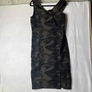 Camouflage Denim stretch fashion dress size M green, black - Picture 1 of 8
