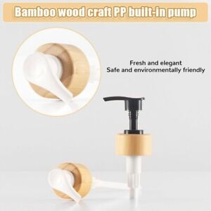 Container Soap Dispenser Bamboo Pump Shampoo Pump Bottle Bathroom Accessories