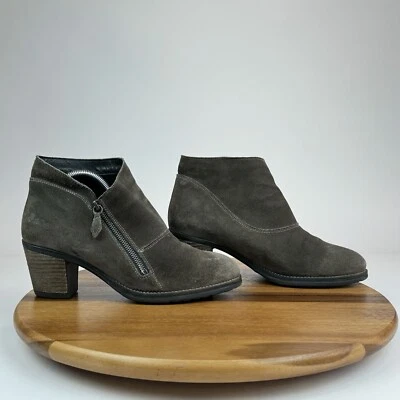 Womens Taos Billie Taupe Brown Leather Zip Heeled Ankle Boots Size 10 - 10.5 M - Image 1 of 4