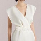 Women V Neck Cocktail Ball Gown New Embroidery High Waist Slim Fit Dress Fashion