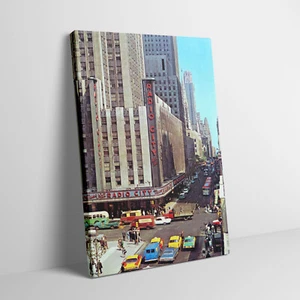 Vtg 60's Radio City Music Hall New York Iconic Building Canvas Wrap Art Print - Picture 1 of 5