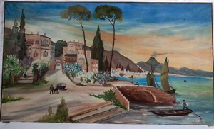 Schauer - Vue sur le Vésuve. Art Naïf. Circa 1950. - Picture 1 of 12