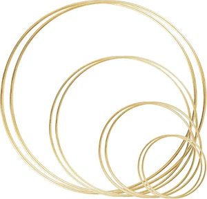 8 Pack Large Metal Floral Hoop Wreath Macrame Gold Hoop Rings(6 Inch8 Inch10 In - Picture 1 of 12