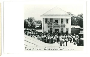 RPPC Echols County Courthouse STATENVILLE GA Georgia Real Photo Postcard - Picture 1 of 2