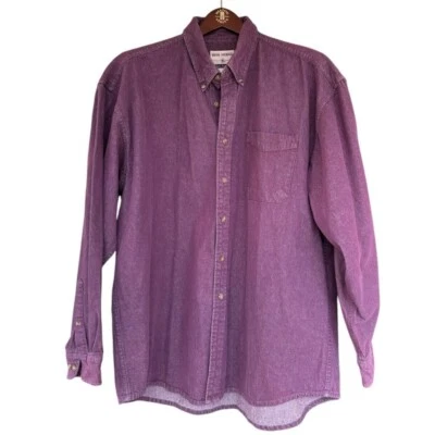 全新 High Sierra 紫色牛仔纽扣衬衫 XL 码长袖休闲衬衫 — 第 1/4 张图片