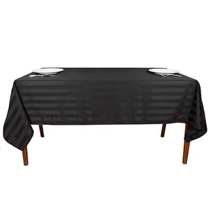 100 % ägyptische Baumwolle Quadrat 5 Stück Tischdecke Esstisch Leinen Satin Streifen - Bild 1 von 19