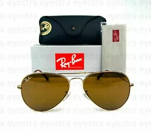 Ray-Ban Aviators Sunglasses Gold Frame Brown Lens RB3025 001/33 58 Non Polarised - Picture 1 of 5