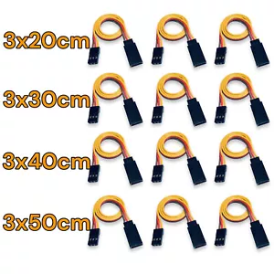 ✅ 12x 3Pin RC Servo Verlängerungskabel Buchse auf Stecker 20 30 40 50cm 26AWG JR - Bild 1 von 11