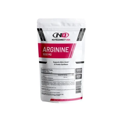 NutraDirect L-Arginine 1000mg Tablets - 500 Tablets   EXP: OCT 2027 - Image 1 of 3