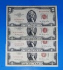 4~1953 $2 RED SEALS ! LEGAL TENDER,F. CIRC. NOTES ! OLD US CURRENCY ! NICE!