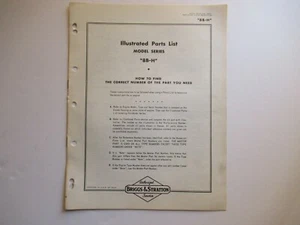 Briggs & Stratton 8B-H engine parts list manual catalog - Picture 1 of 3