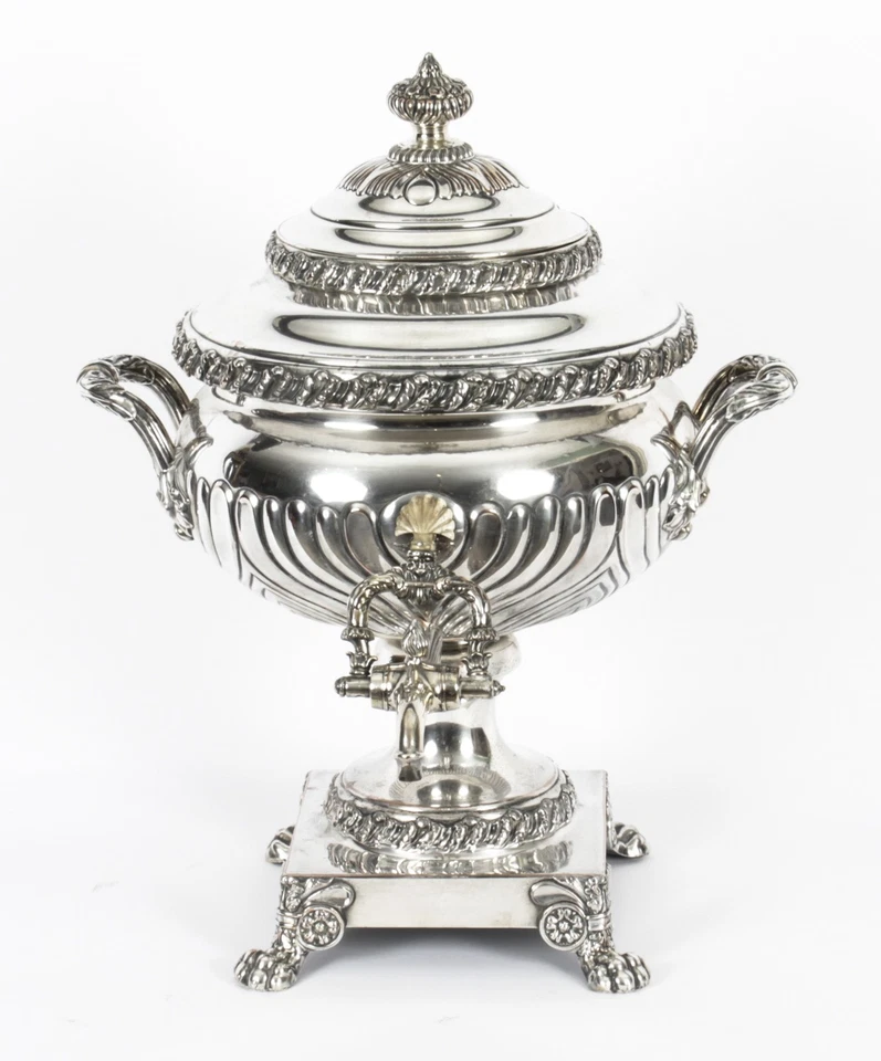 Urna de té antigua Regency antigua Sheffield plateada Samovar C1820 Foto 1 de 1
