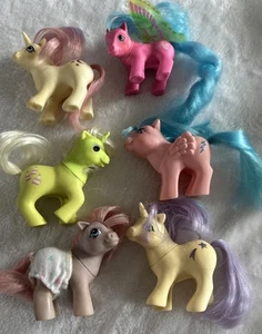 Vintage 1980er Hasbro My Little Pony 6 Stück Hong Kong G1 Baby Lemon Firefly - Bild 1 von 24