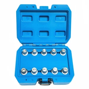 10 Pcs hollow Locking Lug Nut Master Key Set Wheel Lock Removal For BMW - Picture 1 of 9