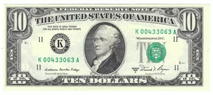1981-A $10 Small Size Federal Reserve Note - Picture 1 of 2