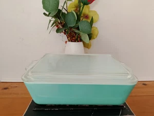Vintage Pyrex Türkis 1,5 QT 503-C Kühlschrank Auflaufform mit Deckel - Bild 1 von 12