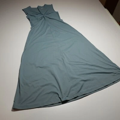 Patagonia Bandha Dress Size Small Twist Front Jersey Knit Blue Sleeveless Nylon - Image 1 of 4