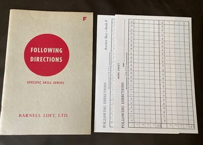 Vintage 1967  Following Directions Book F  Specific Skill Series Workbook - Image 1 of 4