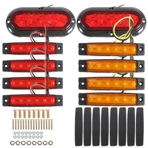 Labwork Rear 10X Red LED Upgrade Waterproof Truck Trailer Marker Tail Light Kit - Picture 1 of 14