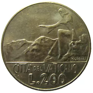 VATICAN CITY. 200 LIRE, 1978. POPE PAUL VI. UNCIRCULATED. SERMON ON THE MOUNT. - Picture 1 of 2