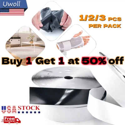 16Ft Self Adhesive Tape Hook and Loop Fastener Extra Sticky Back USA 1-3 PCS US - Image 1 of 4