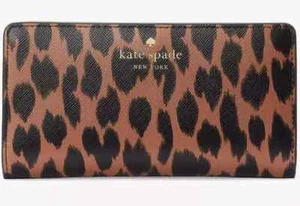 Kate Spade Schuyler Large Slim Bifold Leopard Wallet KE814 NWT $179 Leopardo F - Picture 1 of 3