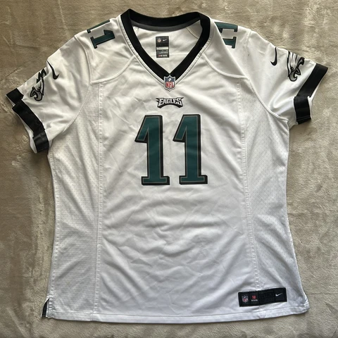 Carson Wentz Jersey Adult 2XL XXL White Green Philadelphia Eagles NFL Nike Mens* Cover