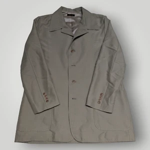 BUGATCHI UOMO Taupe 5 Button Front JACKET MENS SIZE M Overcoat Casual VTG - Picture 1 of 14