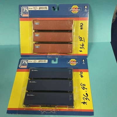 Athearn New! N-Scale  40’ Container 3-Packs 2-each - Image 1 of 3