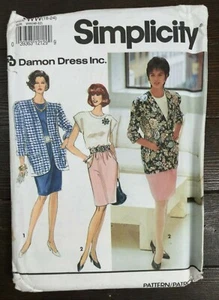 Simplicity 7668 Vtg 90s Career Dress Cap Sleeves Jacket 3/4 Cuffed 18-24 Uncut - Picture 1 of 6