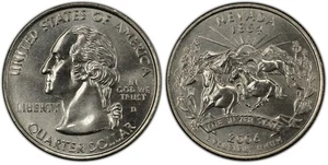 2006-D Stati e Territori 25c / Nevada / Quartiere Circolare / VF-AU - Foto 1 di 3