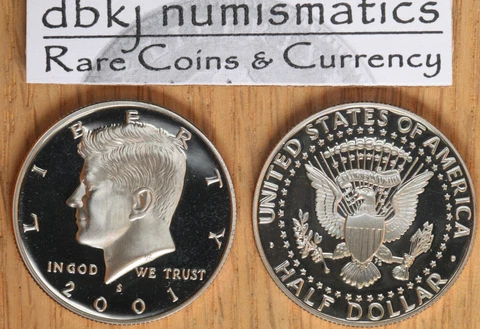 2001 S Clad Proof Kennedy Half Dollar 50¢ - Gem Cameo Proof Cover