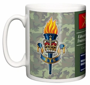 Taza de té TRF insignia de servicios educativos y de entrenamiento del Cuerpo de Ayudantes del Ejército Británico - Imagen 1 de 4