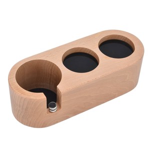 58mm 3 Hole Coffee Filter Tamper Holder Wooden Coffee Tamper Mat Stand Slip Hot