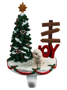 Bichon Frise Stocking Holder Hanger - Picture 1 of 1