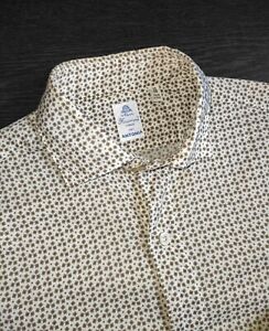 Finamore 1925 Napoli Mens Easy Cotton Geometric Floral Slim Shirt Size 38 / 15