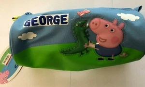 George & Dinosaur Blue Pencil Case Childrens Peppa Pig Kids School Stationery - Picture 1 of 2