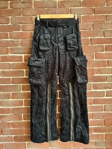 Rare Acne Studios Velvet Cargo Pants Black Hype Grail 32 womens - Picture 1 of 13