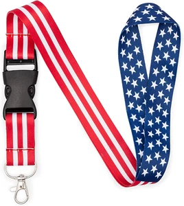 USA American Flag Office Lanyard - Badge, Key and ID Holder - Picture 1 of 5