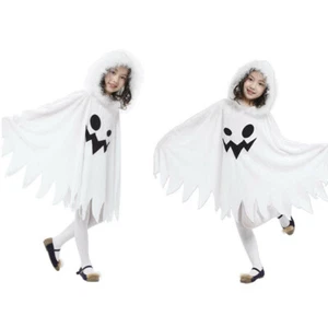Kids Halloween Costume Outfit Childs Ghost Casper Ghost Casper Fancy Dress Cape - Picture 1 of 9