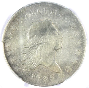 1795 Flowing Hair Half Dollar 50C Coin - Certified PCGS Fine Detail - Rare Date! - Picture 1 of 4
