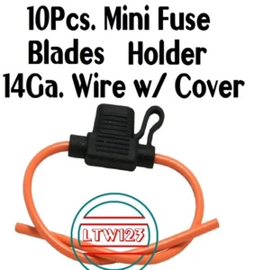 (2) Fuse Holder for Mini Fuses 14ga W/Covers - Picture 1 of 3