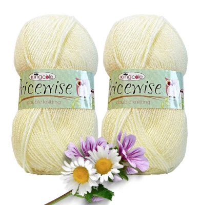 King Cole Pricewise DK Acrylic yarn color natural 2 skeins - Image 1 of 2