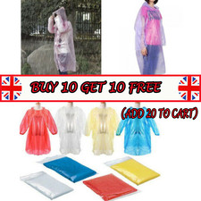 DISPOSABLE Poncho Rain Coat Festival Camping Emergency Waterproof Outdoor Hike_C