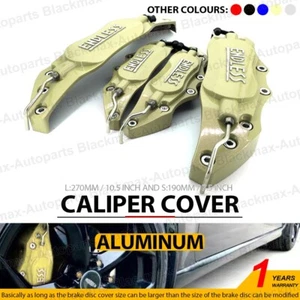 Cubierta de pinza de freno dorada sin fin disco estilo metal universal para automóvil delantero trasero L+S - Imagen 1 de 9